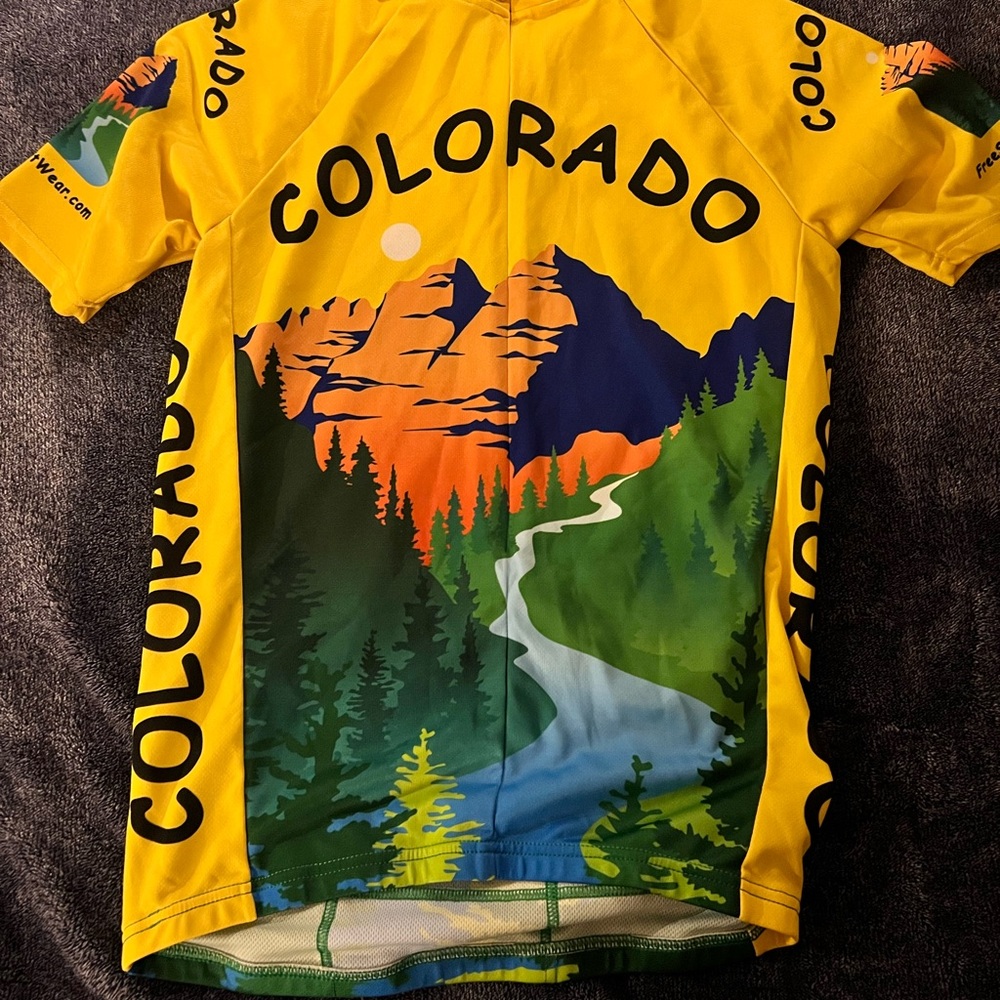 Colorado Graphic Cycling Jersey, Yellow and Green